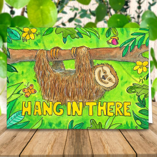 Hang in there - Sloth greeting card by N. Janes