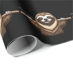 "Hang in There": Sloth's Encouraging Words Wrapping Paper