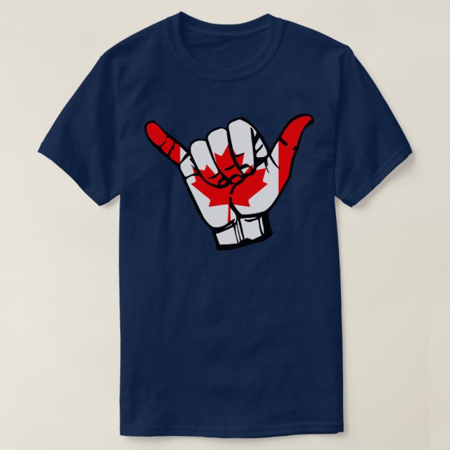 Hang Loose Brazilian JiuJitsu Shaka Hand Canadian  T-Shirt (Design Front)
