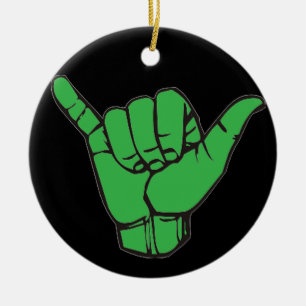 Hang Loose Green Ceramic Tree Decoration