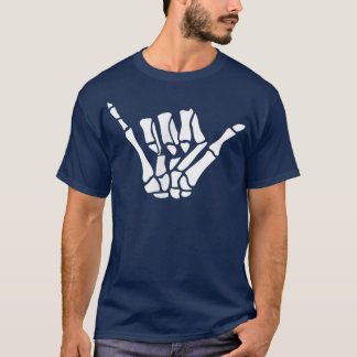 Hang Loose Skeleton Hand Halloween Trick or Treat  T-Shirt