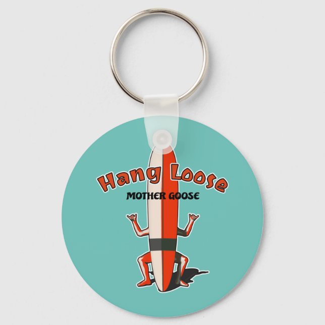 Hang Loose Surfboard Man Key Ring (Front)