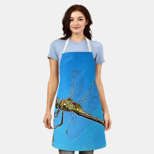 Hang On Artistic Dragonfly Against Cerulean Blue Apron