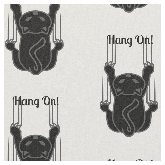 Hang On Black Cat Thunder_Cove  Fabric (Close Up)