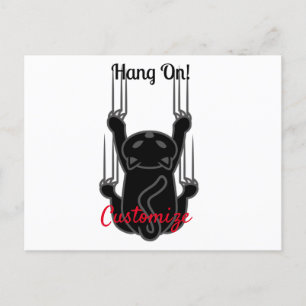 Hang On Black Cat Thunder_Cove Postcard