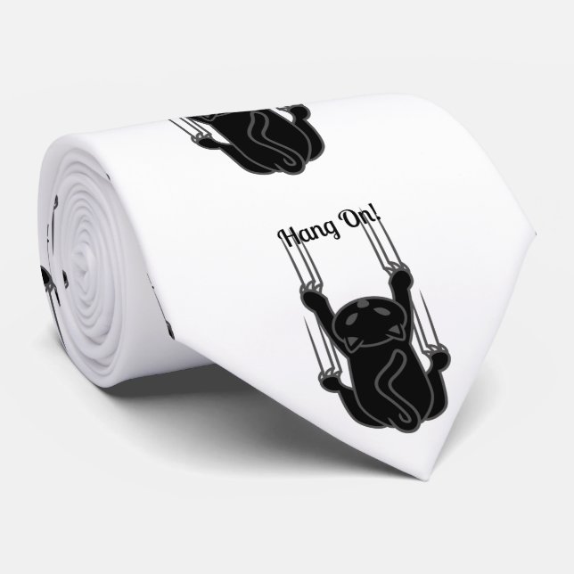 Hang On Black Cat Thunder_Cove Tie (Rolled)