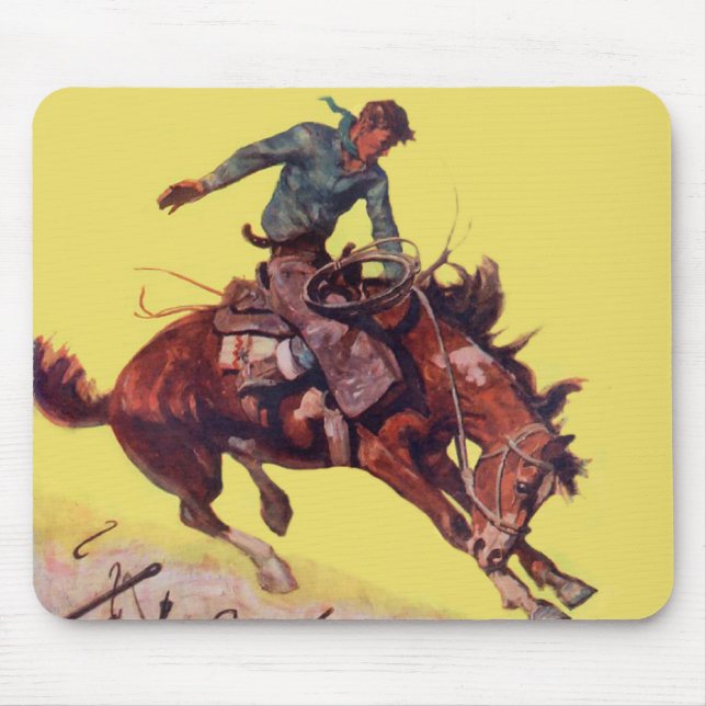 Hang On Cowboy Mouse Mat (Front)