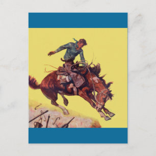 Hang On Cowboy Postcard