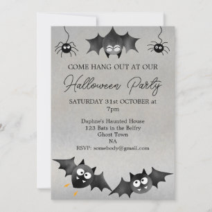 Hang out with the Bats Halloween Party Invitation