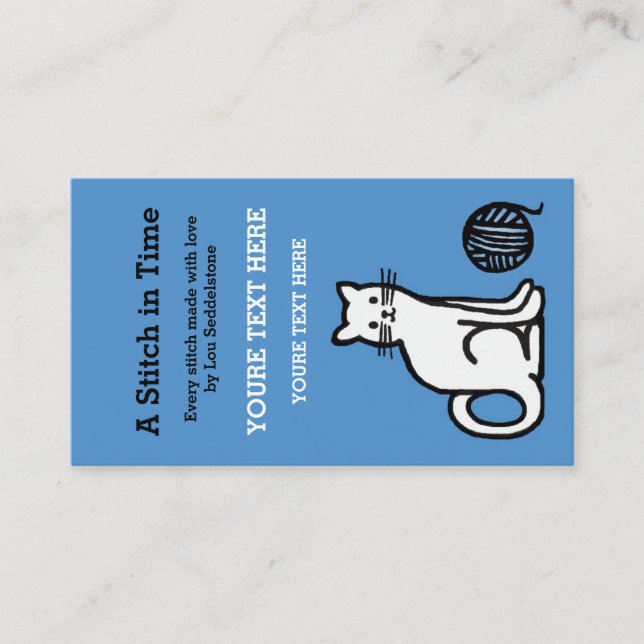 Hang Tag / Yarn / Crochet / Knit Cat (Front)