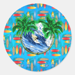 Hang Ten Classic Round Sticker