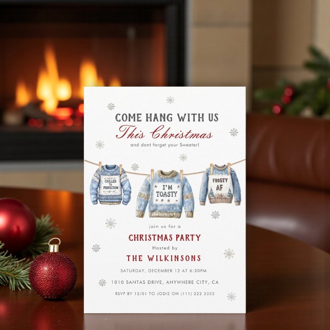 hang with us ugly christmas jumper party invitation (Creator Uploaded)