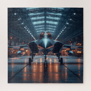 Hangar Jet at Dusk – Aviation Puzzle