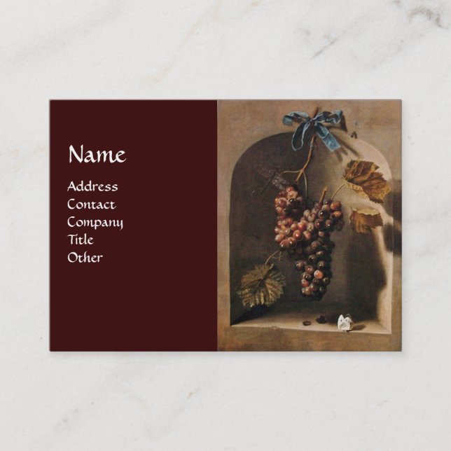 HANGED GRAPES RUSTIC VINEYARD,WINERY,VITICULTURE BUSINESS CARD (Front)