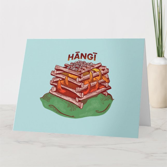 Hangi Maori Cooking Food Kai Card (Front)