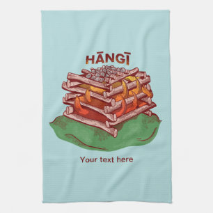 Hangi Maori Cooking Food Kai Tea Towel