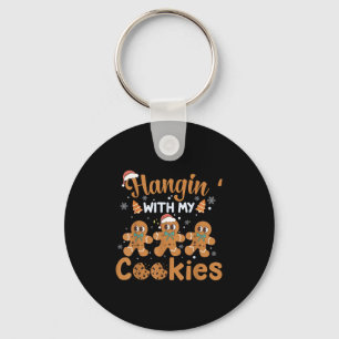 Hangin With My Cookies Gingerbread Women Christmas Key Ring
