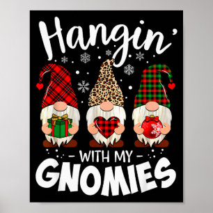 Hangin With My Gnomie Leopard Women Christmas Gnom Poster