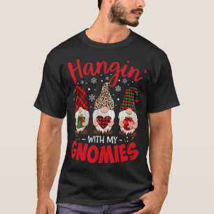 Hangin With My Gnomie Leopard Women Christmas Gnom T-Shirt