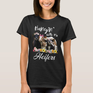 Hangin With My Heifers Women Farmer Cow Premium T-Shirt
