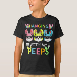 Hangin With My Peeps Cute Bunny Easter Family Gift T-Shirt