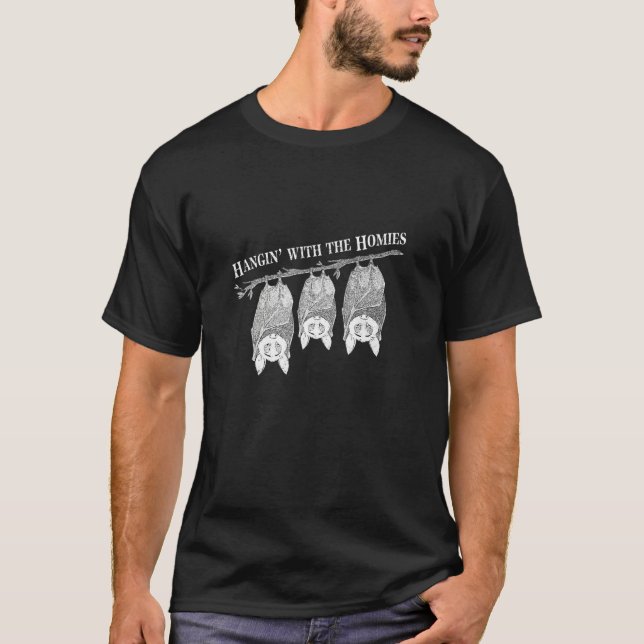 Hangin' With The Homies   Bat Pun Three Bats Hangi T-Shirt (Front)