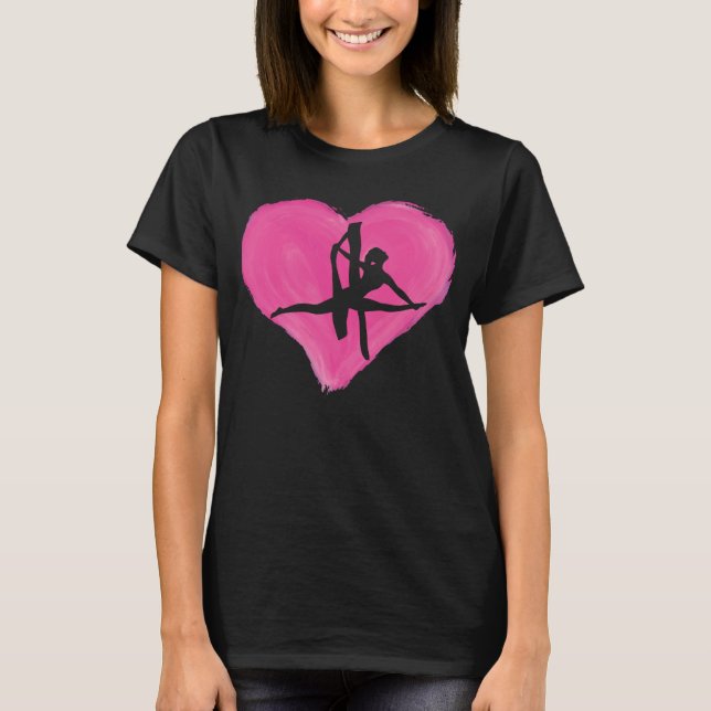 Hanging Aerialist Aerial Hoop Heart Air Acrobatic  T-Shirt (Front)