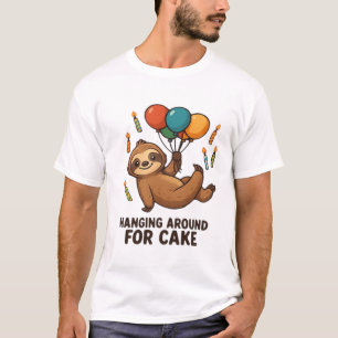 Hanging Around For Cake Birthday Balloon Sloth , C T-Shirt