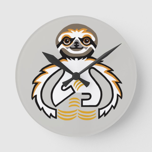 Hanging around -SLOTH- Wildlife warrior - Round Clock (Front)