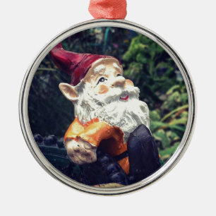 Hanging Around with the gnome in the garden. Metal Tree Decoration