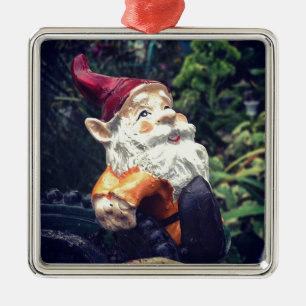 Hanging Around with the gnome in the garden. Metal Tree Decoration