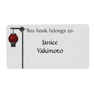 Hanging Asian Lamp Bookplate Labels