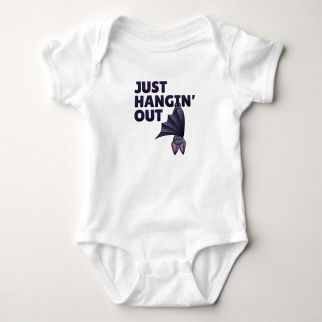 Hanging bat baby bodysuit (Front)