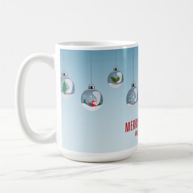 Hanging Baubles Merry Christmas Mug (Left)
