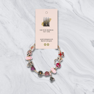 Hanging Blush Bracelet Display Price Tag  QR 