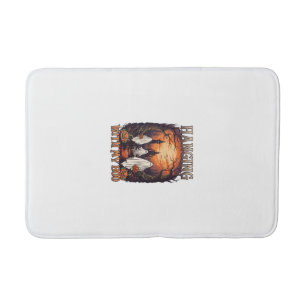 Hanging Boo Halloween Ghosts Pumpkins Full Moon_1 Bath Mat