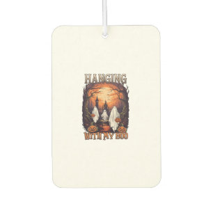 Hanging Boo Halloween Ghosts Pumpkins Full Moon_1 Car Air Freshener