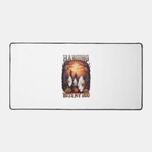 Hanging Boo Halloween Ghosts Pumpkins Full Moon_1 Desk Mat