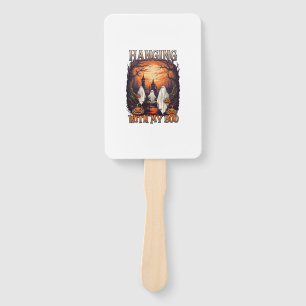 Hanging Boo Halloween Ghosts Pumpkins Full Moon_1 Hand Fan