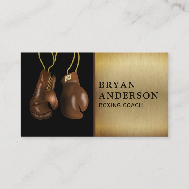 Hanging Boxing Gloves Business Card (Front)