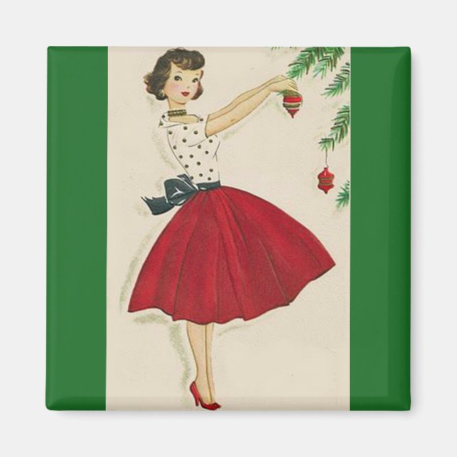 Hanging Bulbs on Christmas Tree Magnet (Front)