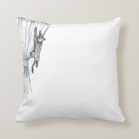 Hanging Cat Throw Pillow