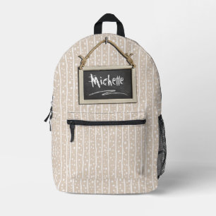 Hanging Chalkboard Beige ID397 Printed Backpack