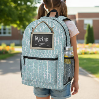 Hanging Chalkboard Blue ID397 Printed Backpack