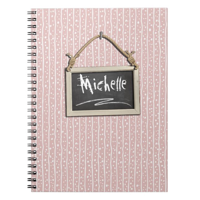 Hanging Chalkboard Pink ID397 Notebook (Front)