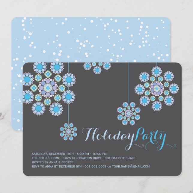 Hanging Christmas Ornaments Holiday Party Invite (Front/Back)