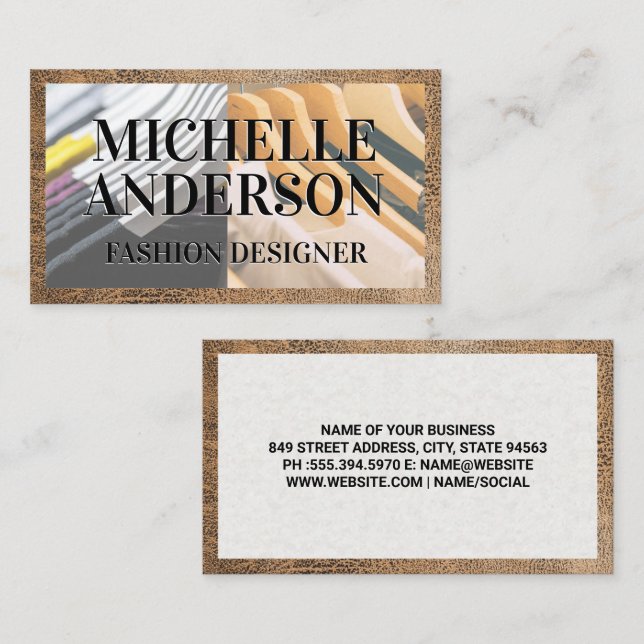 Hanging Clothing | Wardrobe | Leather Business Card (Front/Back)