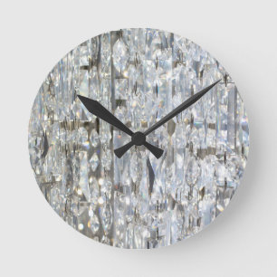 Hanging Crystal Curtain Round Clock