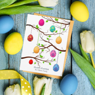 Hanging Easter Eggs, Spring Tree Branches Postcard