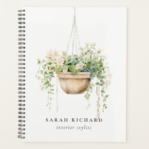 Hanging Floral House Plants Watercolor Botanical  Planner